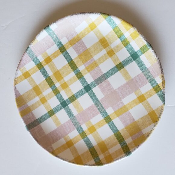 NWT - (set of 4) Plaid Melamine Dinner Plates - Dishwasher-safe - Heavy weight - Picture 4 of 6